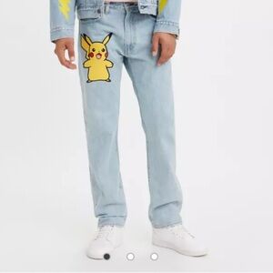 EXTREMELY RARE NO LONGER MADE POKÉMON PIKACHU LEVI WIDE LEG MID RISE JEANS w:29